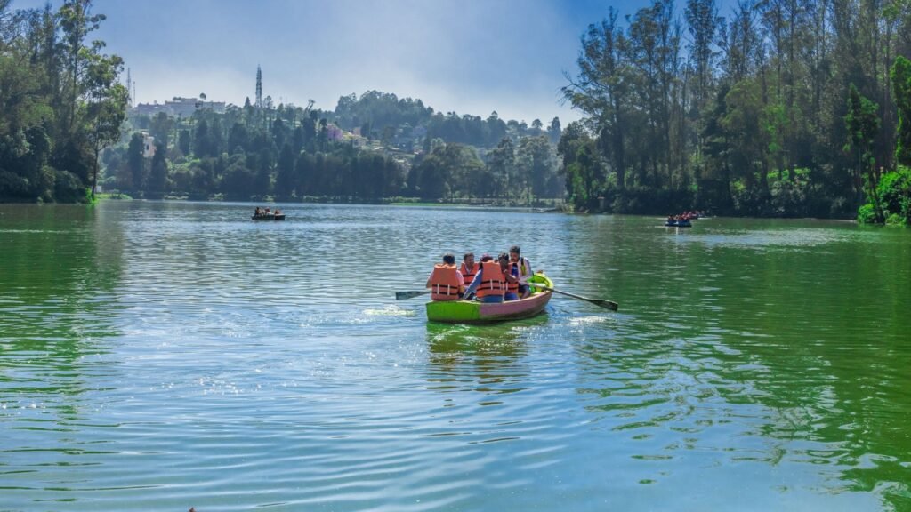 Family enjoying Ooty Lake boating - Tamil Nadu family tour from Bhubaneswar
