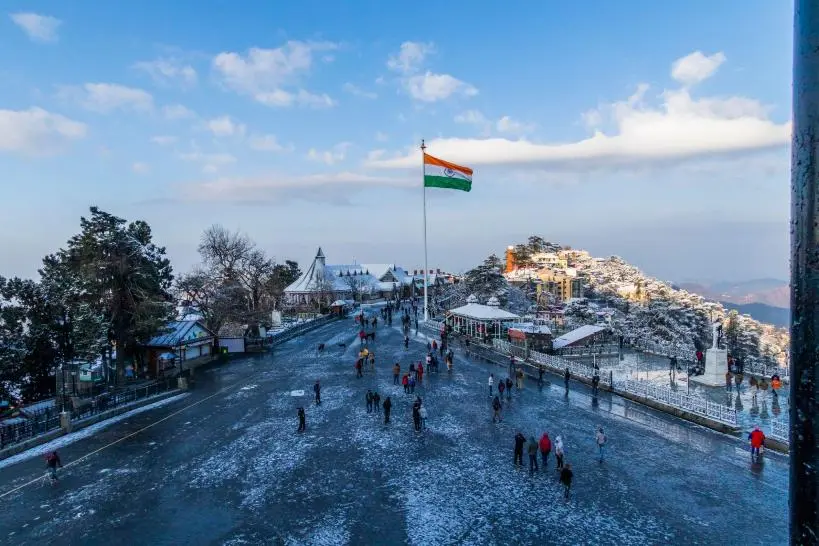 Cloudy view from Shimla Ridge in monsoon holiday packages with family ₹15500